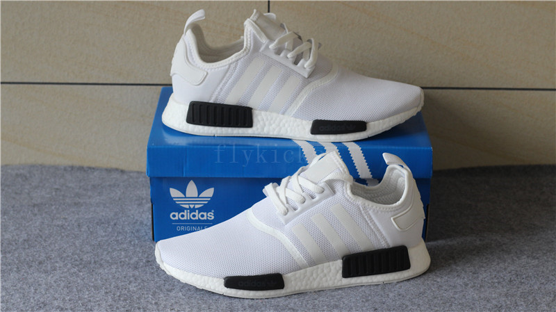 Real Boost Adidas NMD R1 Primeknit White Black